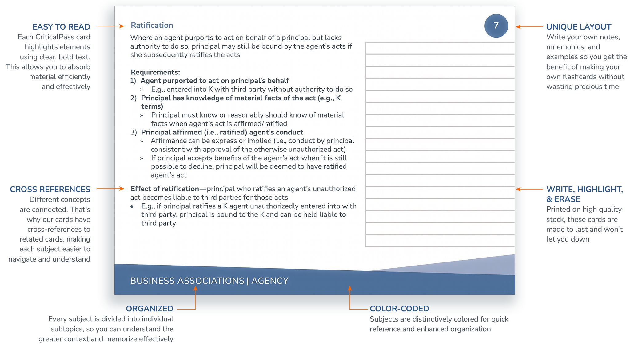 Detailed example of a UBE CriticalPass flashcard