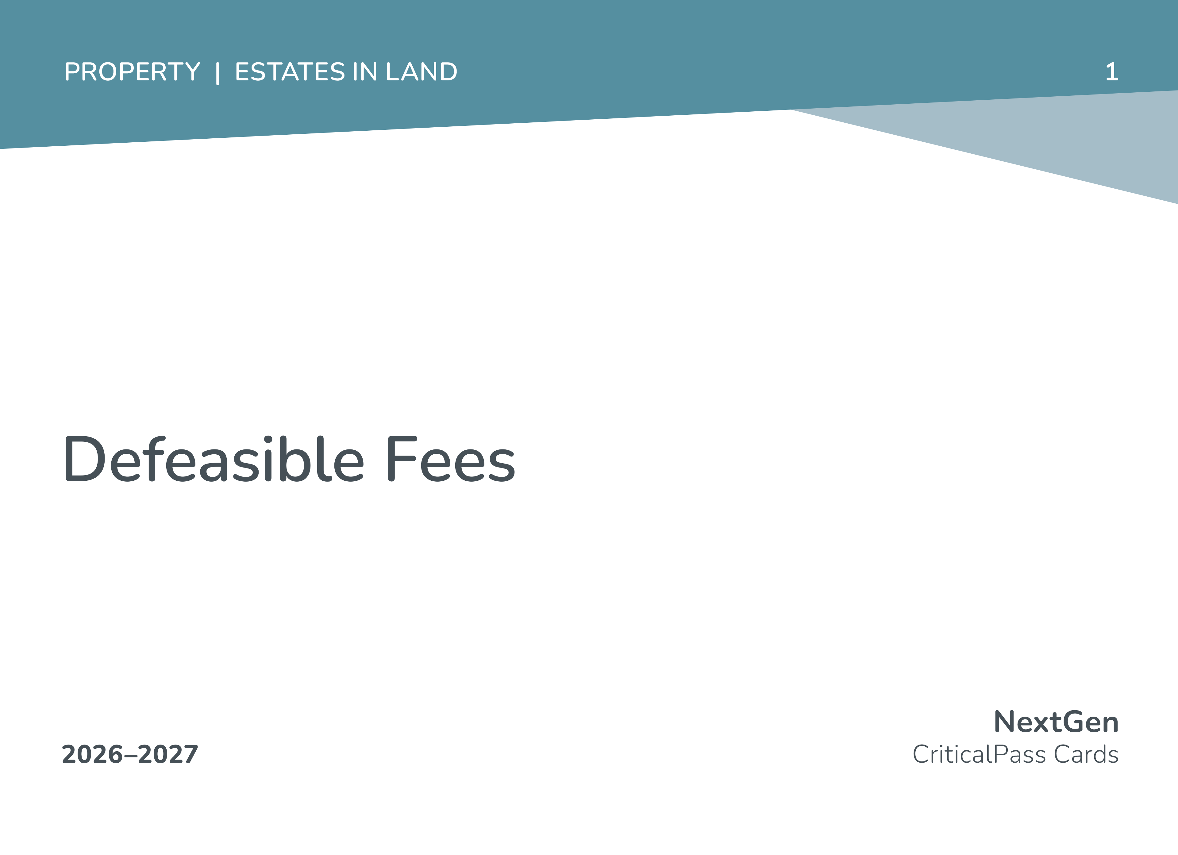 View of Defeasible Fees flashcard