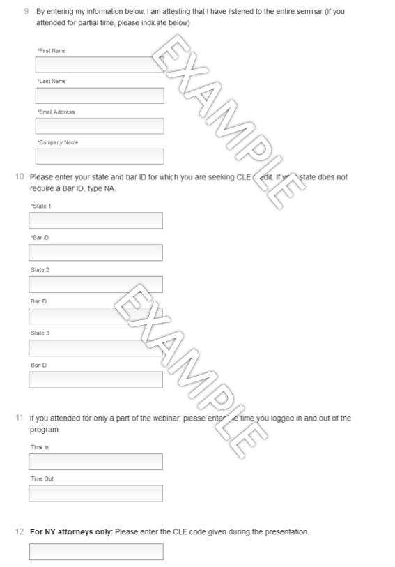 Example of Attendance Affirmation Form